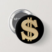 3D-dollarteken Ronde Button 5,7 Cm (Voorkant /achterkant)