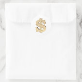 3D-dollarteken Ronde Sticker (Tas)