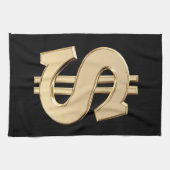 3D-dollarteken Theedoek (Horizontaal)