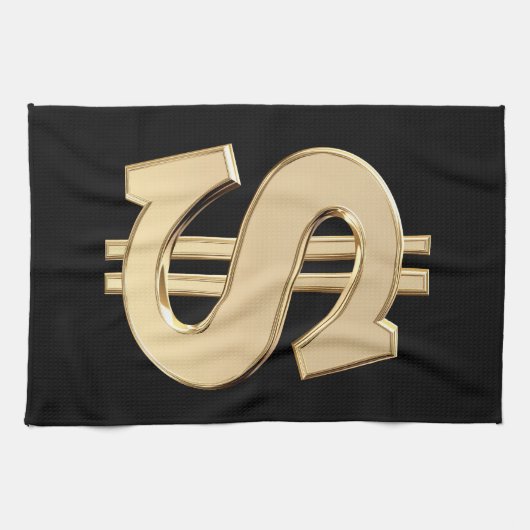 3D-dollarteken Theedoek (Horizontaal)