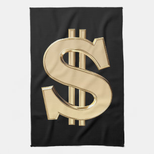 3D-dollarteken Theedoek