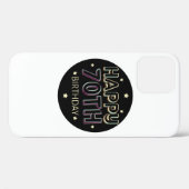 3d donkerkleurige ronde, gelukkig 70e verjaardag Case-Mate iPhone case (Achterkant (horizontaal))