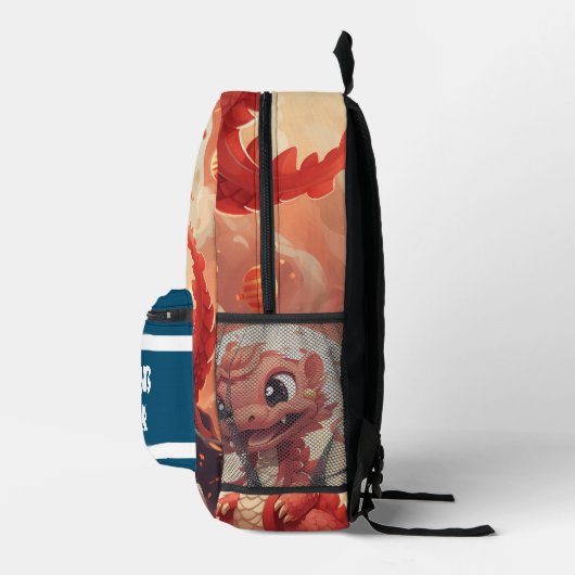 3D Dragon gepersonaliseerde Kinder naam Bedrukte Rugzak (Rechts)