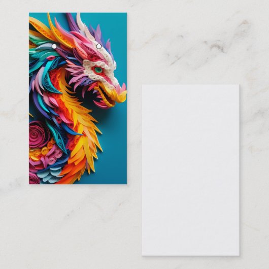 3D Dragon Pattern Oorbel Kaarten Visitekaartje (Voorkant / Achterkant)