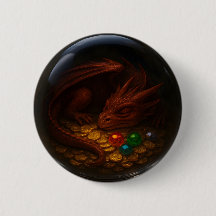 3D Dragon & Treasure Glass Sphere-Button
