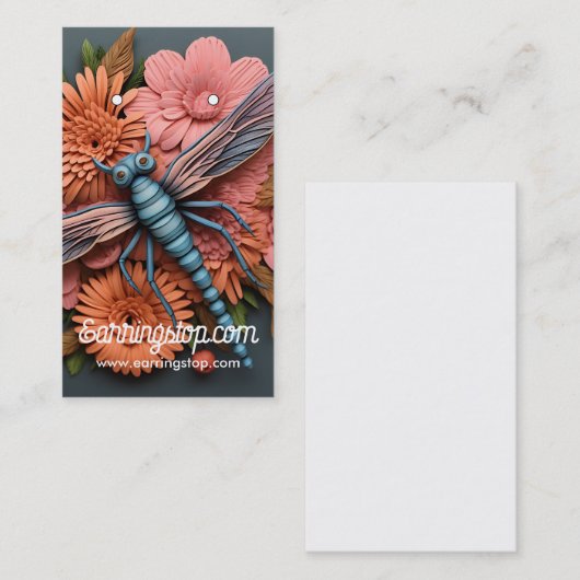 3D Dragonfly Pattern Oorbel Kaarten Visitekaartje (Voorkant / Achterkant)