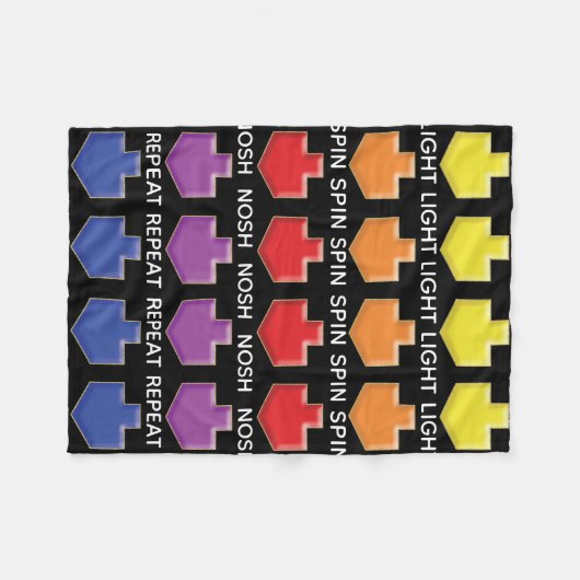 3D Dreidels Hanukkah Fleece Blanket Deken (Voorkant (Horizontaal))