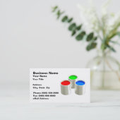 3D Drie gekleurde blikken van de Verf (RGB op Witt Visitekaartje (Staand voorkant)