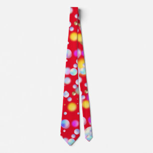 3D Drijvende Ballen Patroon. Rood BG Stropdas