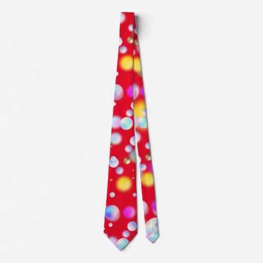 3D Drijvende Ballen Patroon. Rood BG Stropdas (Voorkant)
