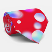 3D Drijvende Ballen Patroon. Rood BG Stropdas (Opgerold)
