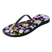 3D Drijvende Ballen Patroon. Zwart BG Teenslippers (Schuin)