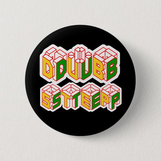 3D Dubstep-shirt Ronde Button 5,7 Cm (Voorkant)