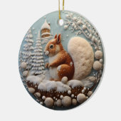 3D Eekhoorn Kerstmis dier Keramisch Ornament (Links)