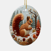 3D Eekhoorn Kerstmis dier Keramisch Ornament (Rechts)