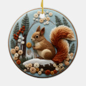 3D Eekhoorn Kerstmis dier Keramisch Ornament (Achterkant)