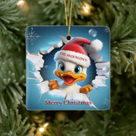 3D Eend Kerstmis Keramisch Ornament