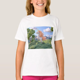 3D Eenhoorn in de bergen T-shirt