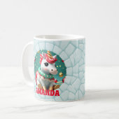 3D Eenhoorn Kerst Custom Kinder Hot Chocolate Koffiemok (Voorkant links)