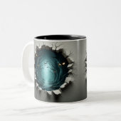 3D Eerie Halloween Tweekleurige Koffiemok (Voorkant links)