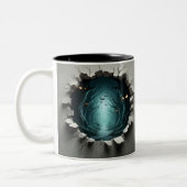 3D Eerie Halloween Tweekleurige Koffiemok (Links)