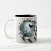 3D Eerie Halloween Tweekleurige Koffiemok (Links)