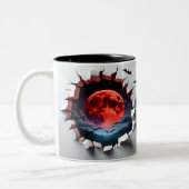 3D Eerie Halloween Tweekleurige Koffiemok (Links)