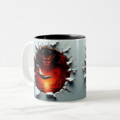 3D Eerie Halloween Tweekleurige Koffiemok (Voorkant links)