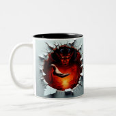 3D Eerie Halloween Tweekleurige Koffiemok (Links)