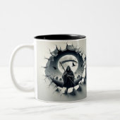 3D Eerie Halloween Tweekleurige Koffiemok (Links)