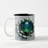 3D Eerie Halloween Tweekleurige Koffiemok (Links)