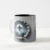 3D Eerie Halloween Tweekleurige Koffiemok (Voorkant links)