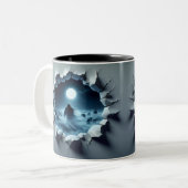 3D Eerie Halloween Tweekleurige Koffiemok (Voorkant links)