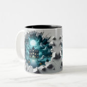 3D Eerie Halloween Tweekleurige Koffiemok (Voorkant links)