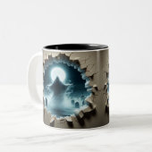 3D Eerie Halloween Tweekleurige Koffiemok (Voorkant links)