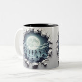 3D Eerie Halloween Tweekleurige Koffiemok (Voorkant links)