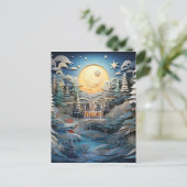 3D Effect Abstracte Kerstmisachtergrond Feestdagenkaart (Staand voorkant)