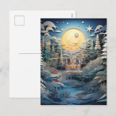 3D Effect Abstracte Kerstmisachtergrond Feestdagenkaart (Voorkant / Achterkant)