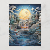 3D Effect Abstracte Kerstmisachtergrond Feestdagenkaart (Voorkant)