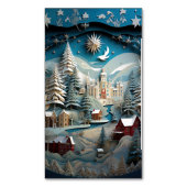 3D Effect Abstracte Kerstmisachtergrond Magnetisch Visitekaartje (Voorkant Verticaal)