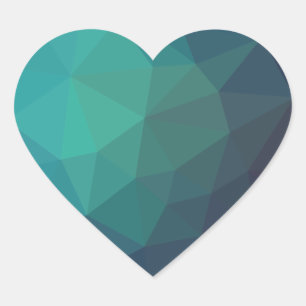 3d effect blauw origami gebroken hart sticker