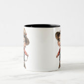 3D Effect Classic Cartoon Tweekleurige Koffiemok (Center)