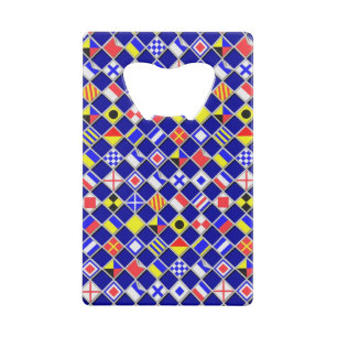 3D Effect Gecontroleerd Nautical Flag tegels Patro Creditkaart Flessenopener