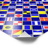 3D-effect Gecontroleerd Nautical Flag tiles Decor Foto Afdruk (Hoek)