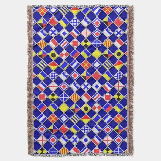 3D Effect Gecontroleerde Nautical Flag tiles Motif Deken (Voorkant Verticaal)