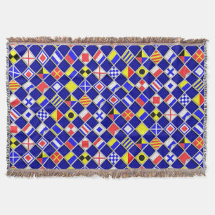 3D Effect Gecontroleerde Nautical Flag tiles Motif Deken