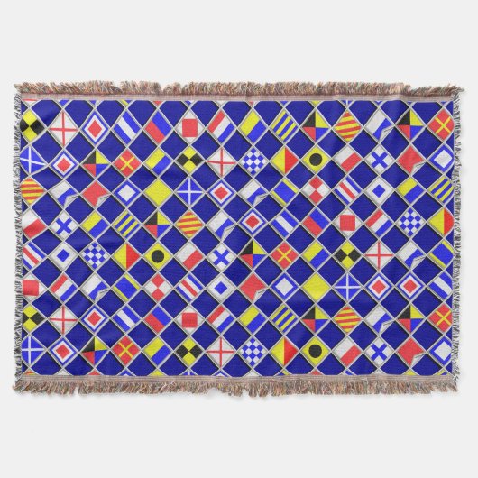 3D Effect Gecontroleerde Nautical Flag tiles Motif Deken (Voorkant)