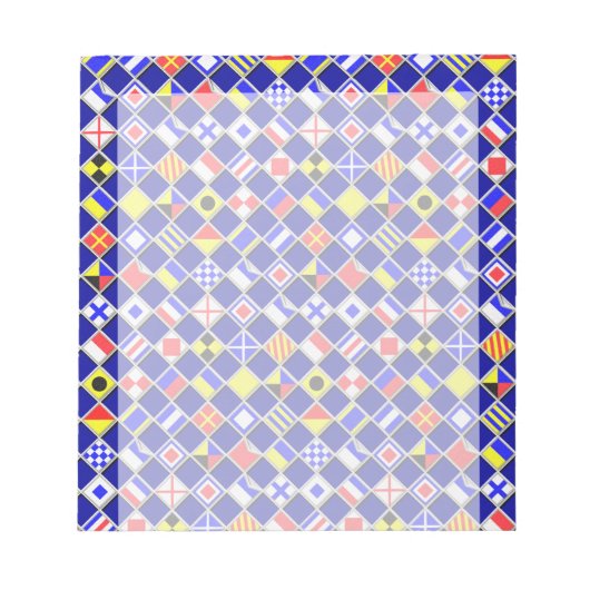 3D Effect Gecontroleerde Nautical Flag tiles Motif Notitieblok (Voorkant)