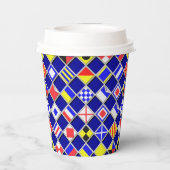 3D Effect Gecontroleerde Nautical Flag tiles Motif Papieren Bekers (Achterkant)