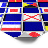 3D Effect Gecontroleerde Nautical Flag tiles Motif Poster (Hoek)